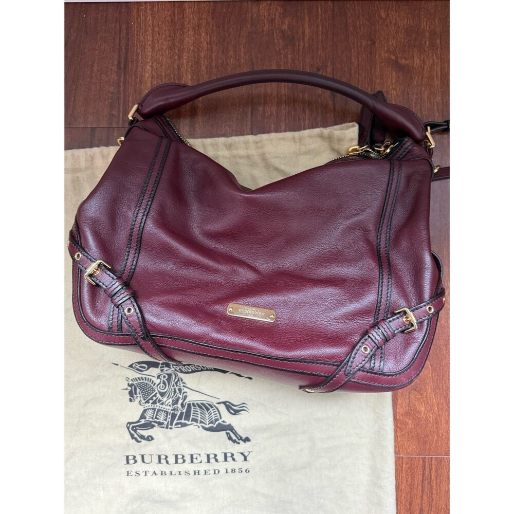 Burberry 2013 Trench Leather Ledbury Convertible Hobo Shoulder Handbag Blood Red